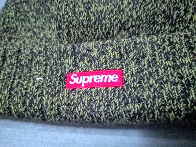 Supreme New Era Arc Logo Beanie Yellow Black Speckle FW18 Hat Cap