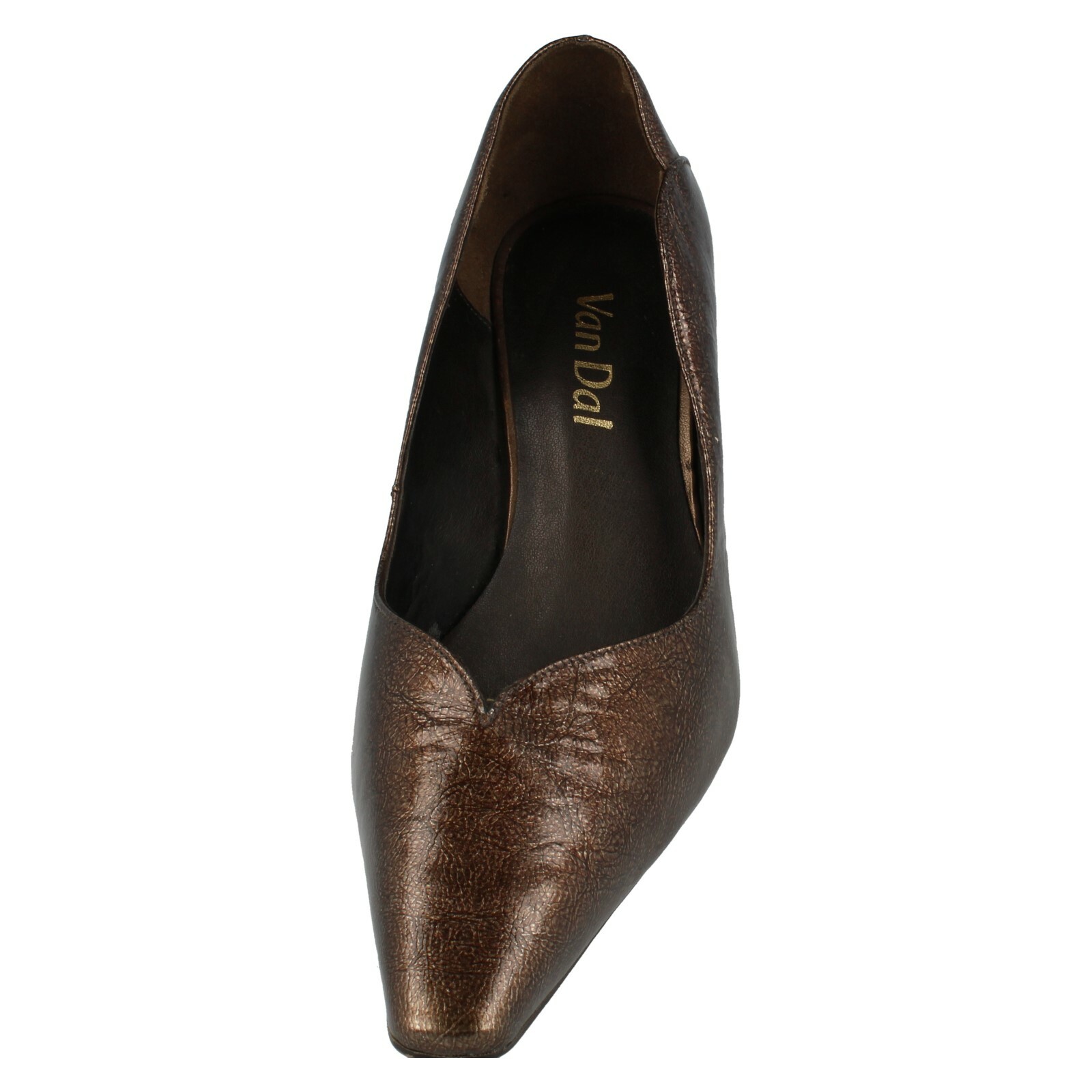 Ladies Van Dal Patent Leather Slip On Bronze Court Shoes Heels Kenzo