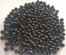Black Opaque Pony Beads Loose Barrel Plastic 9mm 50 100 250 500 1000