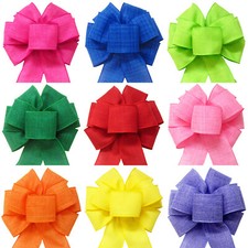 8" Wired Linen Bows for Wreaths, Crafts, Gifts, Holiday Decorations - 19 Colors