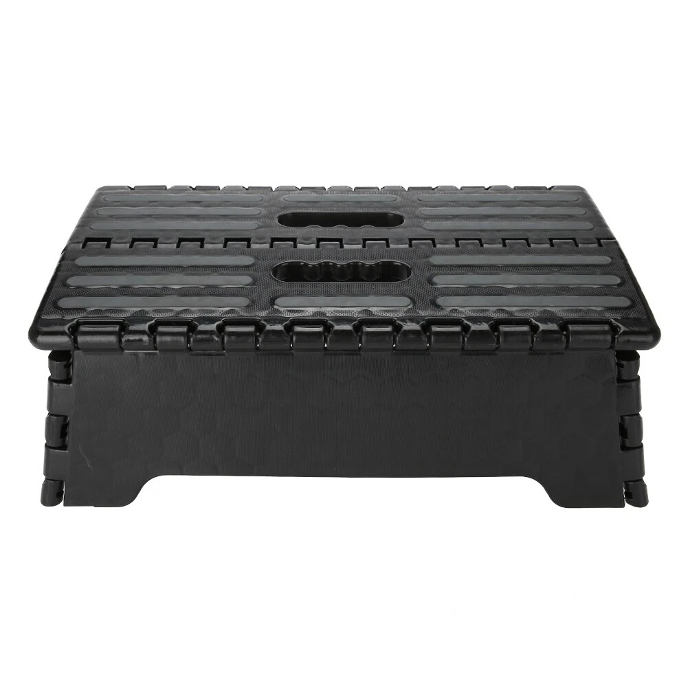 Portable Folding Step Stool Black Step Ladder For Elderly Pregnant Bathroom OCH