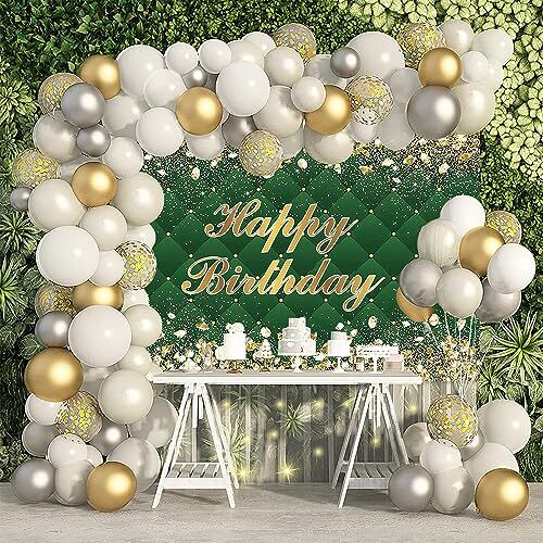 12x8ft Happy Birthday Backdrop Banner for Photoshoot Portrait Gold Diamonds - Picture 5 of 7