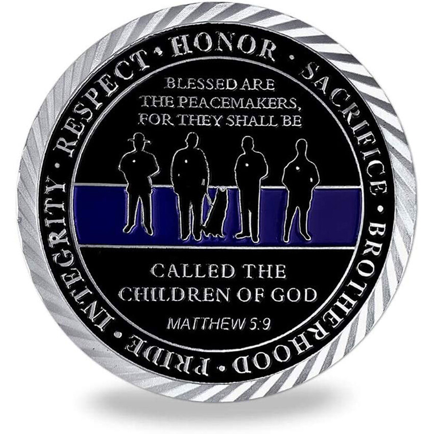 Thin Blue Line Law Enforcement Coin Challenge US Police Officers
