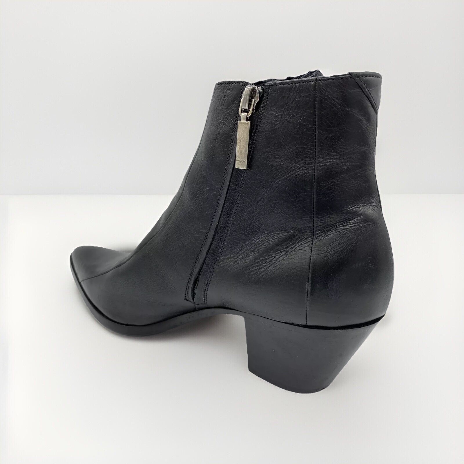 Stivali Saint Laurent neri vintage in pelle $1.200 US 9 5 EU 42 5 Made in Italy