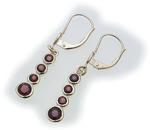Boucles D'oreilles Femme Ange Gardien, Or Jaune 333 (8 Carats), Zircon, Pendentif, Origine USA