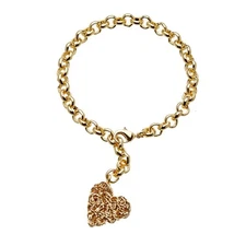 Gold plated heart tag charm friendship bracelet - Rowan G by Bello London