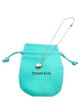 Tiffany & Co. Sterling Mini Herz Blatt Frank Gehry Gold Anhänger Halskette - 16"