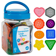 Transparent Large Buttons Mini Jar Light Table Accessories for Ages 18M