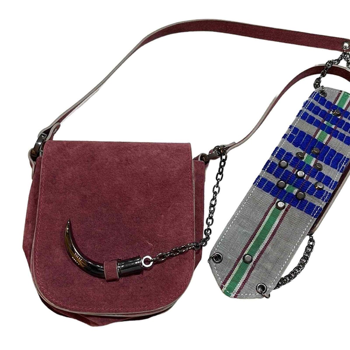 Joey Wolffer Suede Crossbody Bag Burgundy Wine UK