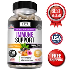 Immune System Booster 180ct Elderberry Zinc Probiotics Echinacea Garlic