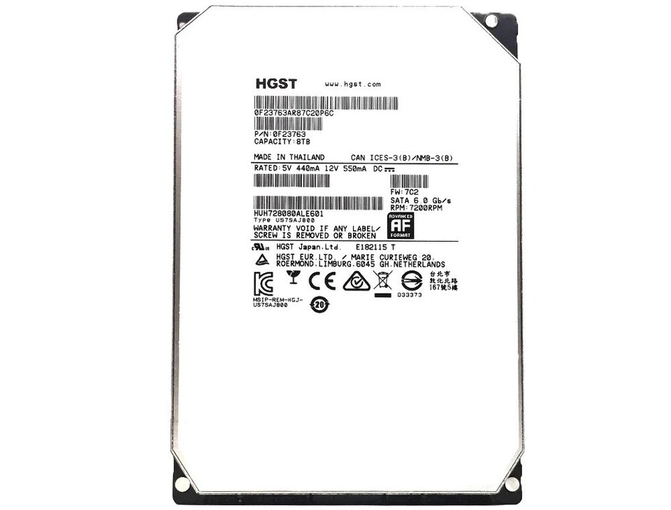 HGST Ultrastar HUH728080ALE601 8TB 7200RPM SATA 6Gb/s 3.5" Enterprise Hard Drive - Image 2 of 4
