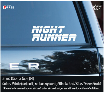 NIGHT RUNNER decals reflective funny car stickers best gifts