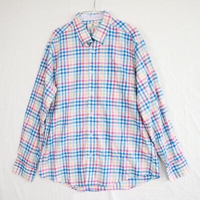Southern Pines Shirt Mens XL Casual Pocket Button Up Colorful Plaid Long Sleeve
