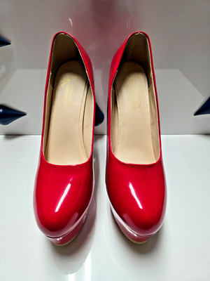 Womens Closed Toe Platform Stiletto Heel Pumps Sexy Club Wedding Red Size 10.5