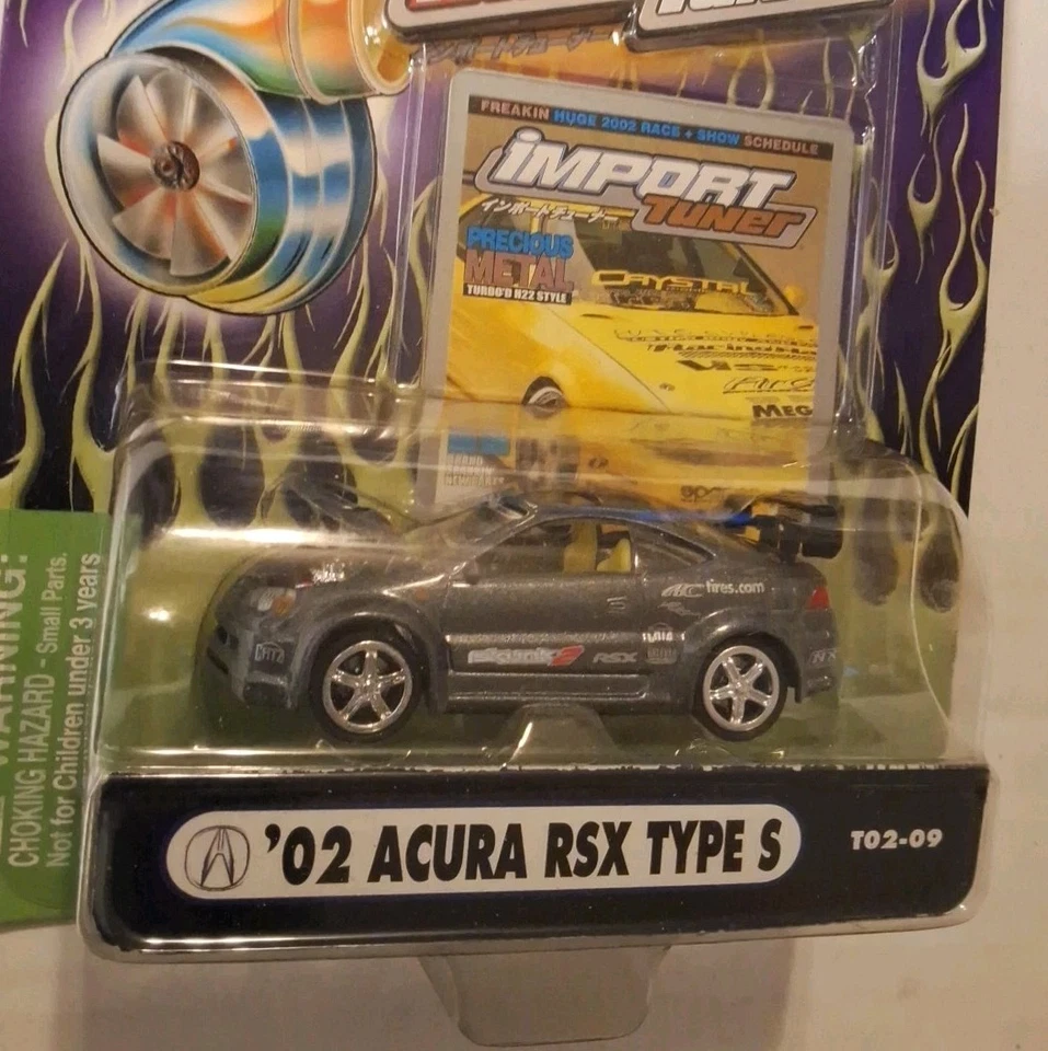 MUSCLE MACHINE DIE CAST IMPORT 2002 ACURA RSX TYPE S SILVER GRAY 1:64 Scale - Image 2 of 2