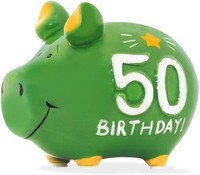 Spardose Keramik Sparen Sparschwein 50. Geburtstag