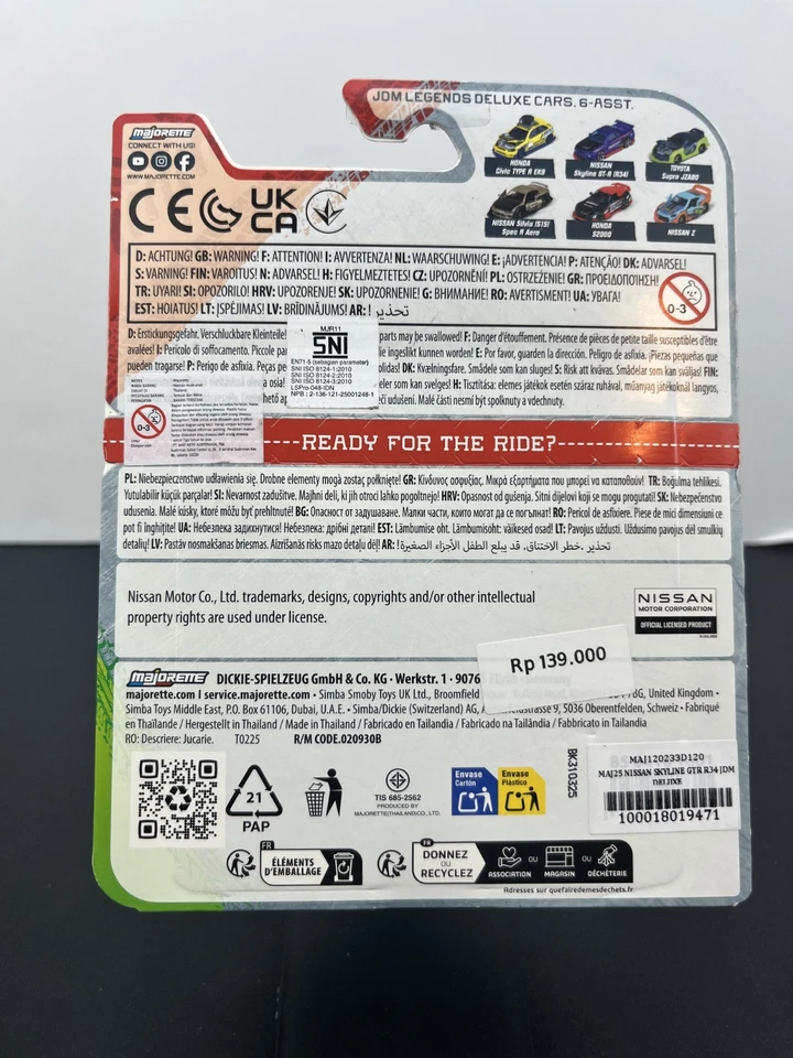 Peças de ajuste Majorette JDM Legends Nissan Skyline GT-R R34 incluídas - Imagem 2 de 4