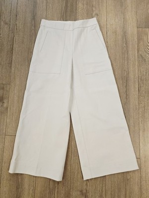 SPANX On-the-Go Wide Leg Pants Womens Small White Pull-on Shaping 