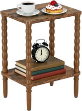 Small Narrow Side Table, Vintage End Table - Skinny Bedside Nightstand for Small