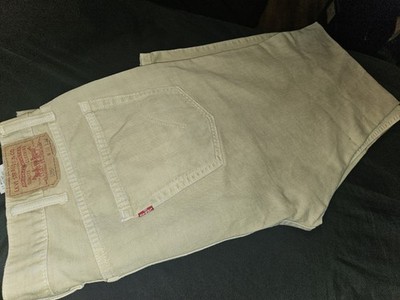 Levi's Men's Straight Fit Beige Denim Jeans Mid Rise 5-Pocket Logo