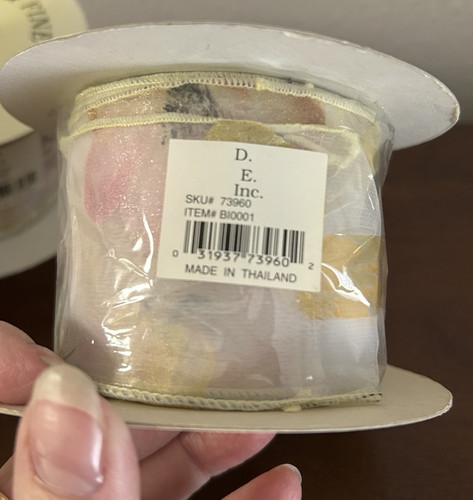 Lot Of 5 Fine Decorative Ribbon Pastel Color Wired New READ MORE - Picture 7 of 8