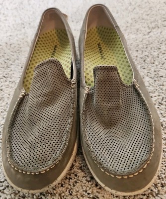 Superfeet Slip On Loafers Shoes Sz 8M Flats Fir Grayish Green Leather-NWOB-$120
