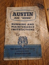 AUSTIN A30 SALOON ORIGINAL RUNNING & MAINTENANCE INSTRUCTIONS HANDBOOK