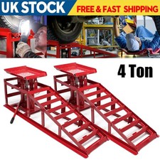 4 Ton Hydraulic Car Ramps 2x 2 Ton Heavy Duty Garage Auto Van Lift Jack Ramp