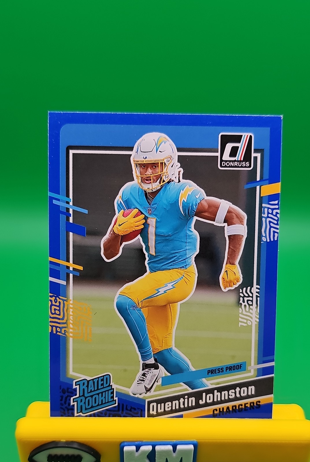 2023 Panini Donruss - Rated Rookie Quentin Johnston #353 Press Proof Blue (L03)