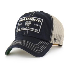 '47 Brand Cap NFL Las Vegas Raiders WABASH Clean Up Baseball Cap Mesh Logo Distressed