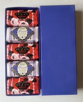 5 x Claus Porto Iris Lavender & Paradise Rose Mini Soap Bars in box - 1.8oz/50g