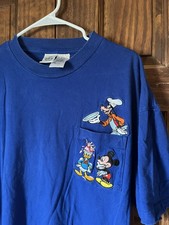 Vintage Disney Mickey Mouse Donald Duck Goofy Shirt Men's XL Pocket Tee Shirt