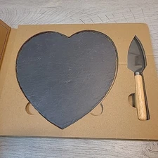 Santa Barbara Slate Board Serving Set Heart Shaped F2840 EXCELLENT 