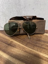 ANTIQUE '40'S RAY BAN AVIATOR SUNGLASSES  CASE BY BAUSCH  LOMB 12KT. G.F. READ