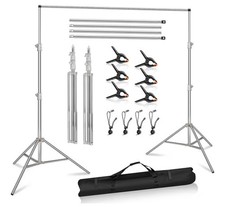 Photo Backdrop Stand 8.5 x10Ft Stainless Steel Heavy Duty Back Drop Adjustable S