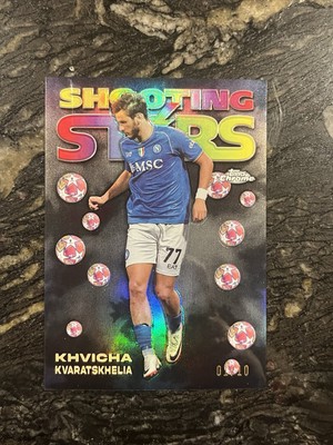 Carte Refractor Khvicha Kvaratskhelia Topps Chrome UEFA Euro 2024 #134