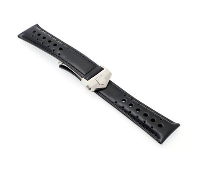 Rallye-Kalbsleder Uhrenband Modell Shift-FS-S schwarz-SN 22/18 mm,komp.TAG Heuer