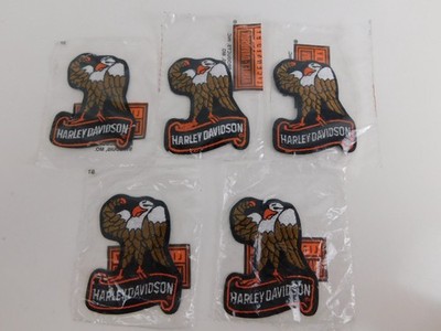 Harley Davidson Lot of 5 Vintage Flexing Eagle Embroidered Small Patches NEW