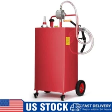 Portable Gas Caddy ,30 Gallon Fuel Gasoline Diesel Transfer Tank w/ Pump & Wheel