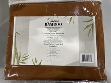 QUEEN BAMBOO 1800 SERIES DEEP POCKET LUXURY QUEEN SHEET SET - BROWN
