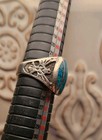 Vintage Wheeler WM Sterling Turquoise Inlay Eagle Ring Size Southwest 10.5 925 — photo 2