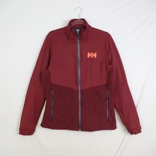 Helly Hansen Fleece Jacket Mens Medium Burgundy Red Ullr Ski Full Zip