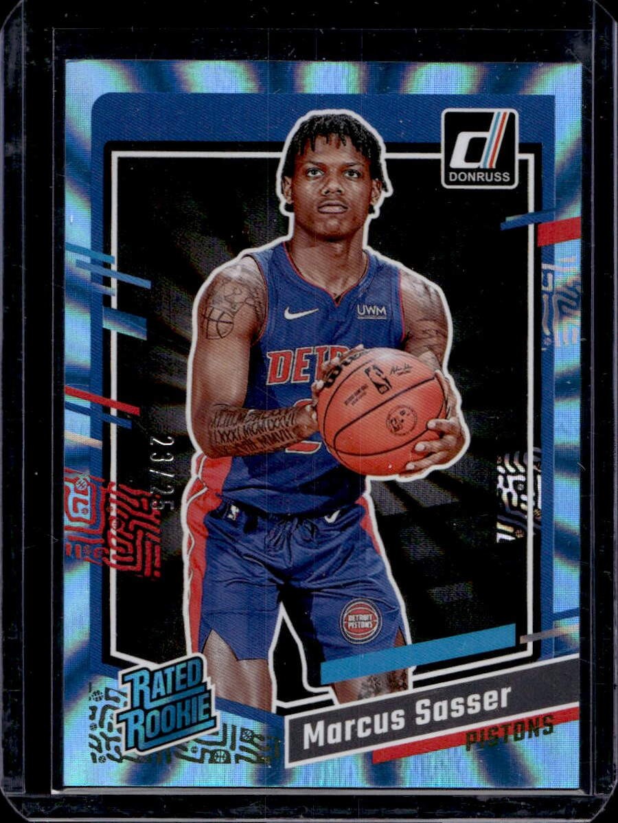 Marcus Sasser 2023-24 Donruss #222 Rated Rookie Blue Holo Laser /25