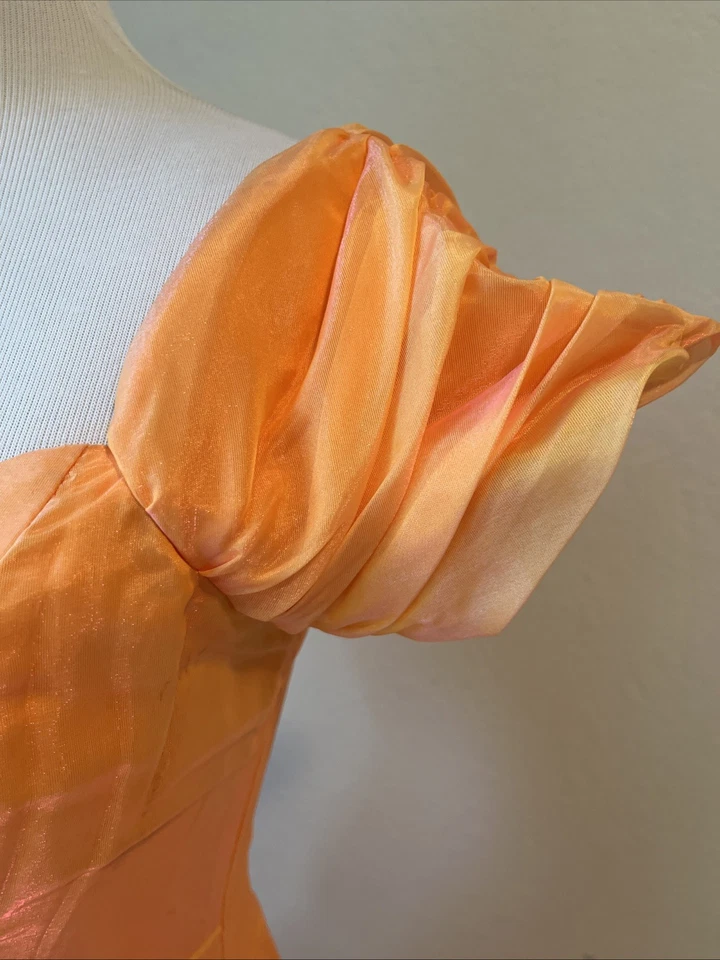 Vestido Zum Zum Talla 3 Naranja Iridiscente Años 80 🍒🍒 Foto 3 de 4