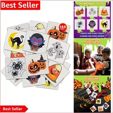 6 Assorted Halloween Temporary Tattoos for Kids - 144 Non-Toxic Stickers