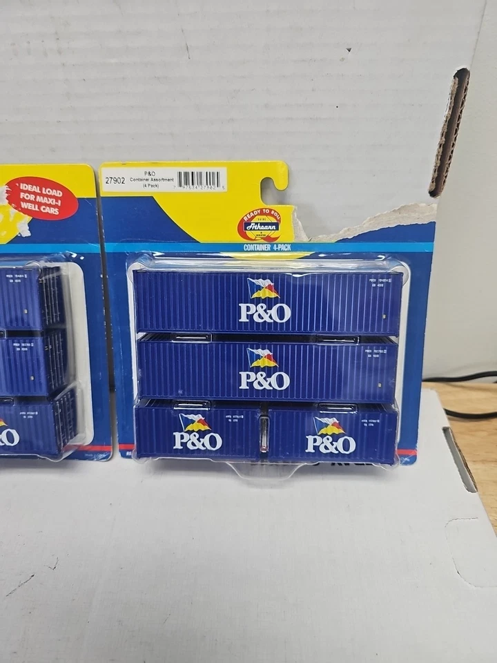 2 Athearn #2709 P&O Containers Assortment 4 Pack HO Scale . - Image 3 of 4