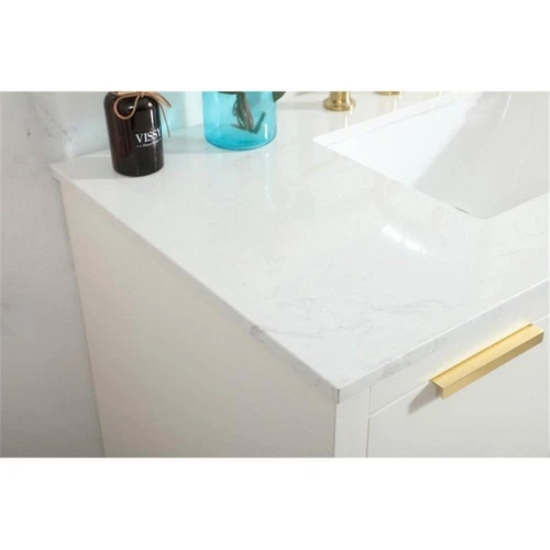 Elegant Decor Blake 42" Aluminum Alloy MDF Single Bathroom Vanity in White - Picture 4 of 8