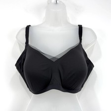 Honey Love Bra Womens 1X 40 C/D Black Lifting Crossover Comfort V Neck Wire Free