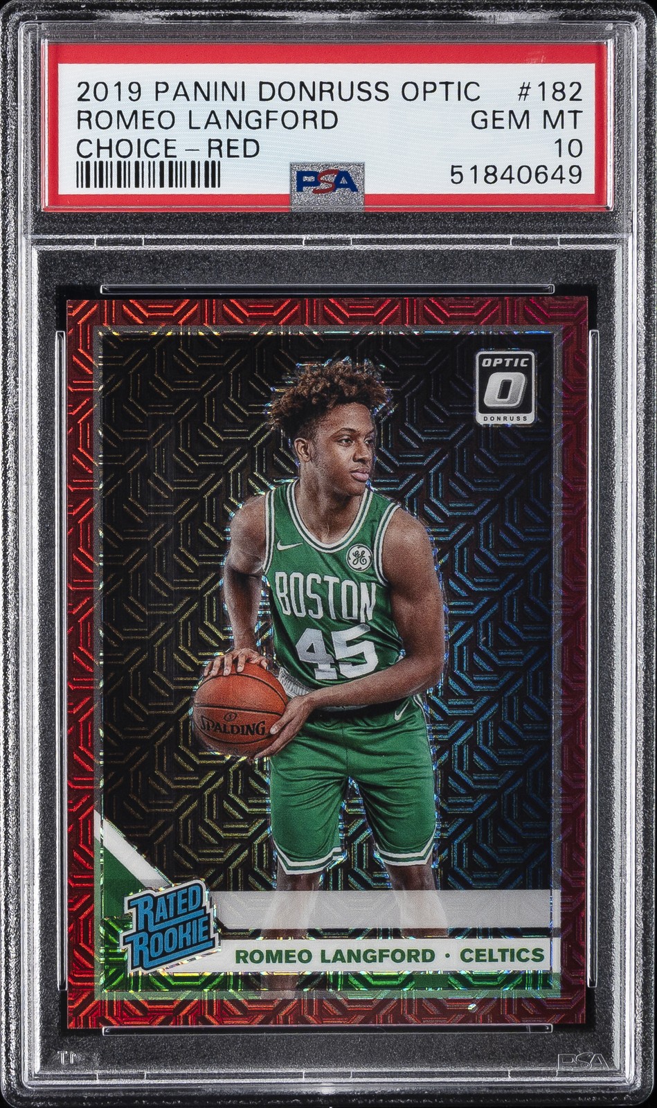 2019 PANINI DONRUSS OPTIC CHOICE-RED #182 ROMEO LANGFORD #/88 PSA 10