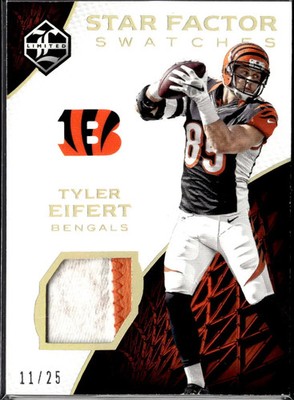 Tyler Eifert 2017 Panini Limited Star Factor Swatches Clothing Patch /25 Bengals